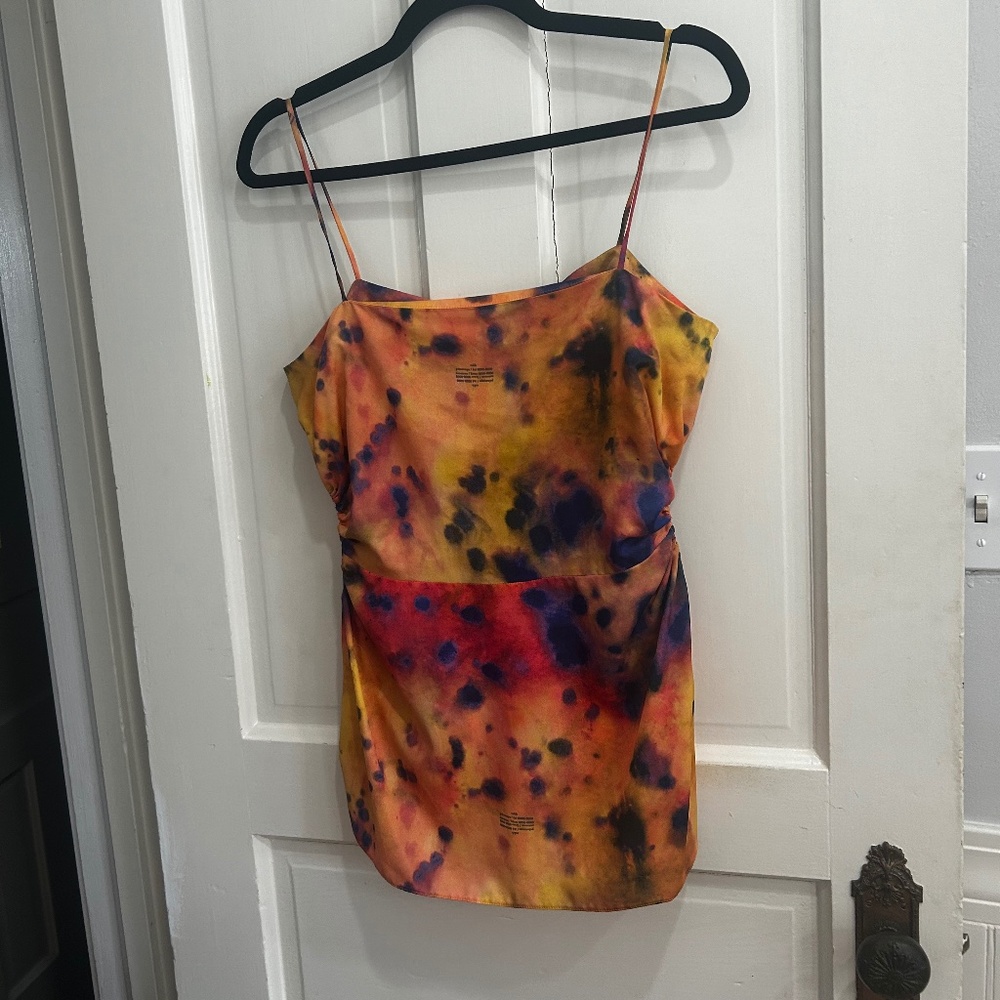 Vibrant Cutout Spaghetti Strap Blouse